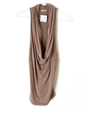 Intimately By Free People NWT Brown Modal Draped Cowl Neck Tank Top